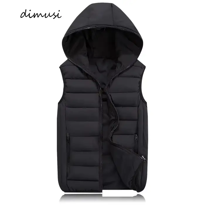 Veste sans manches matelassée homme hiver chaude avec capuche coton épais taille 4XL