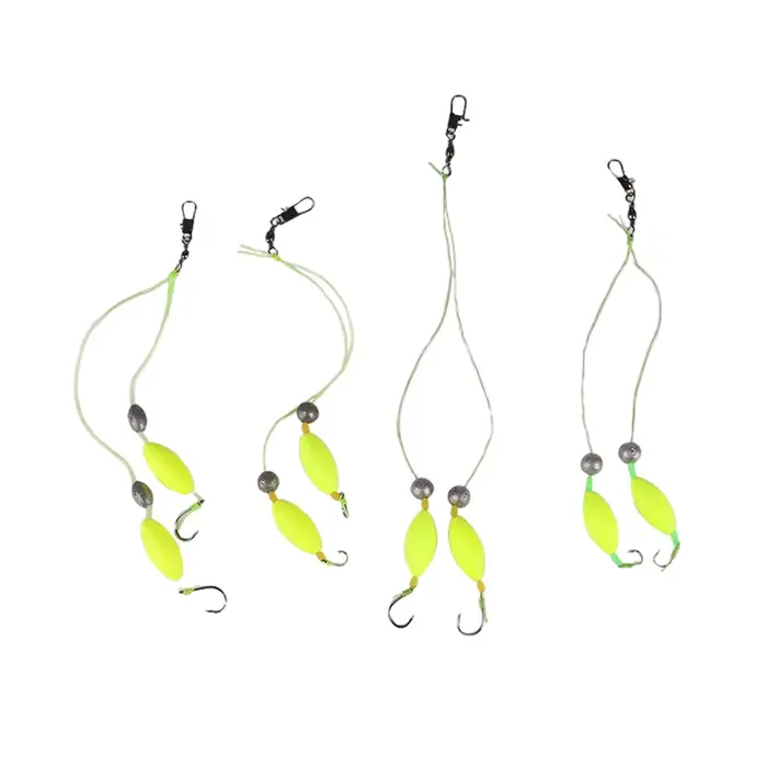 Hameçon Iseni pour pêche carpe - Rigs prêts taille 3#-14# - Montages pêche avec 2 hameçons