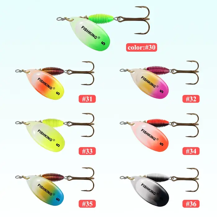 Leurre métal spinner FISH KING 4g à 14g - Appât dur avec hameçon triple pour brochet