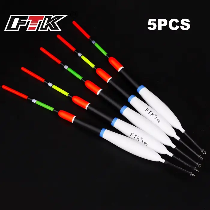 Set 5 flotteurs FTK mixte tailles et couleurs pour pêche - bouchons flottants polyvalents