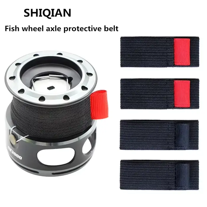 Protecteur de moulinet pêche élastique noir et rouge SHIQIAN 4 pièces - Accessoires pêche S M L LL