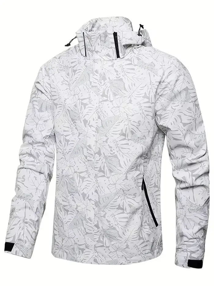Veste imperméable homme pêche automne avec capuche - Vêtement technique extérieur grande taille