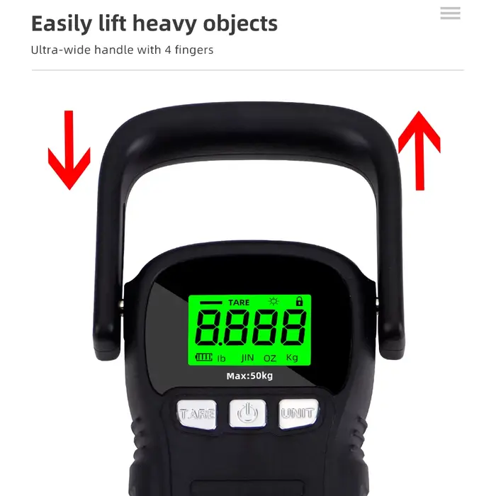 Balance digitale portable 50kg/5g avec écran rétroéclairé pour pêche et voyage