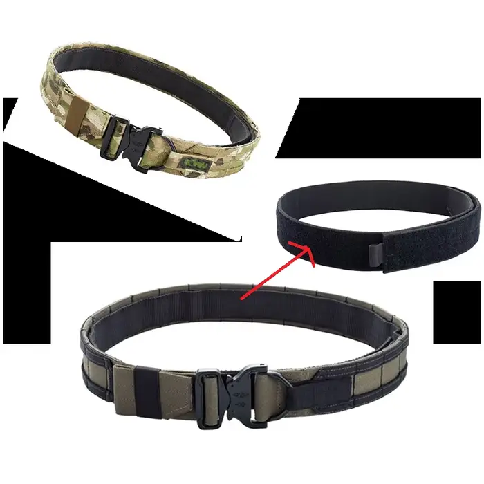 Ceinture tactique double couche 1.5 pouces fighter belt - Équipement pêche chasse MOLLE nouveau