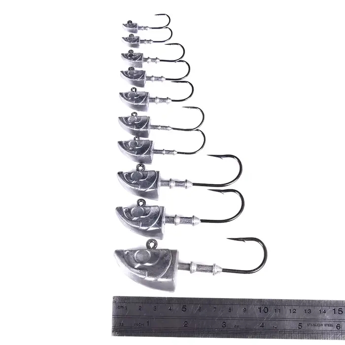Big Jig Head Long Hook Heavy Triangle Head pour leurres souples et vers - Hameçon pêche robuste