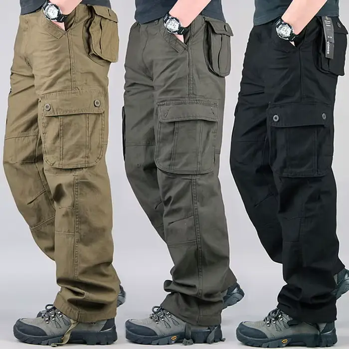 Pantalon cargo coton 2025 homme - multiple poches pour pêche organisée et randonnée