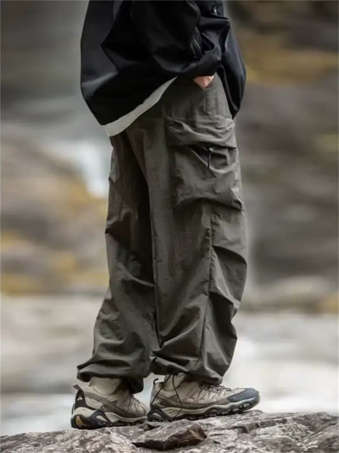 Pantalon montagne imperméable homme pour pêche hip hop - Style harajuku et performance outdoor