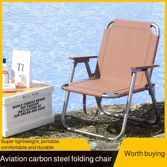 Chaise pêche pliable aluminium avec tapis antidérapant - Siège oxford résistant pour pêche camping plage