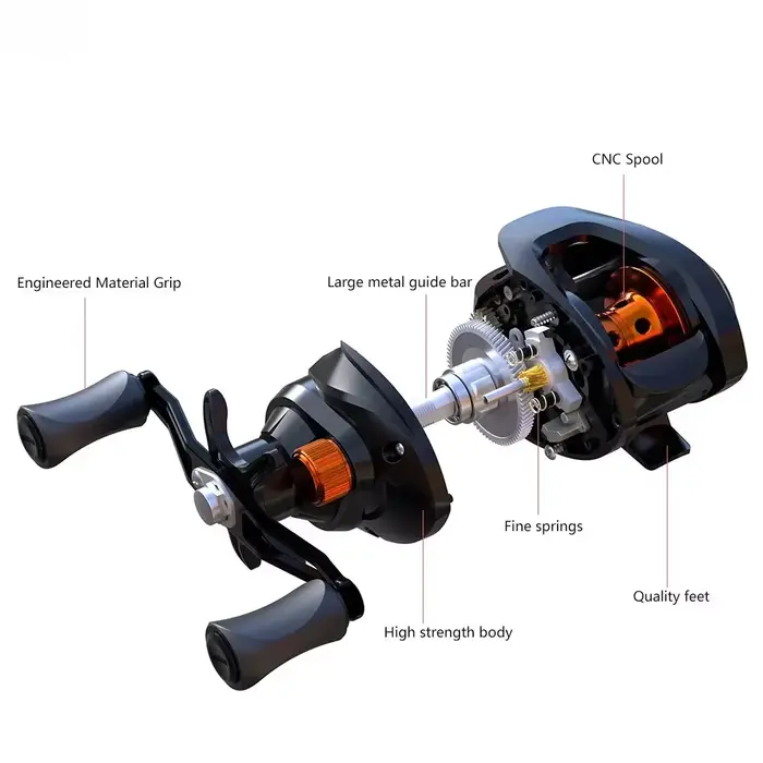 Moulinet baitcasting GLS léger bobine métal ratio 6.3:1 frein 8KG haute vitesse pour mer