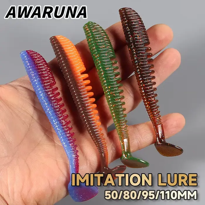 Leurres souples shad carpe Supercontinent 5 à 11 cm, appâts artificiels wobblers pour la pêche des carnassiers
