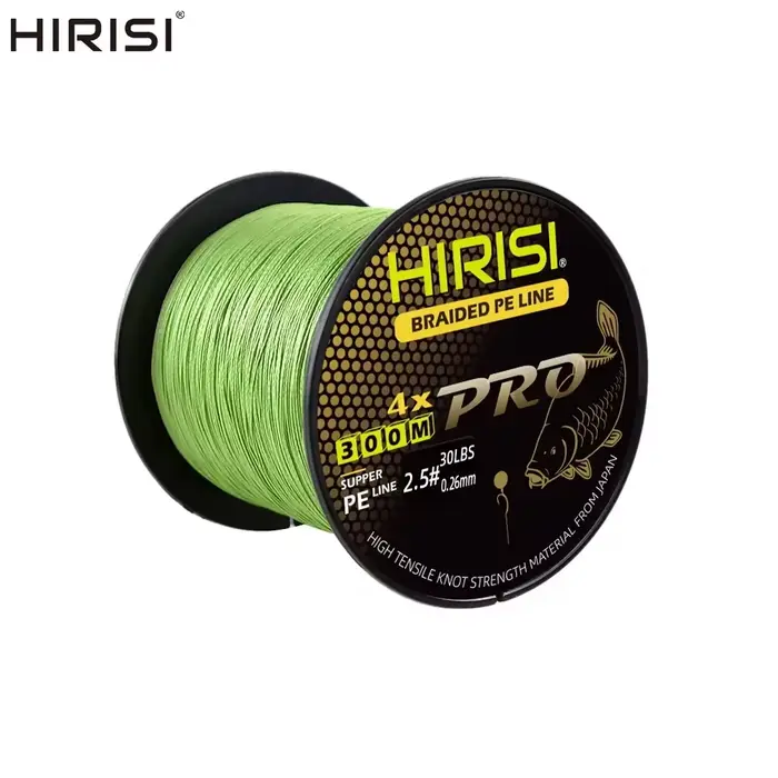 Ligne tressée Hirisi 4 brins 300M PE pour carpe - Multifilament 15-50LB souple accessoires pêche