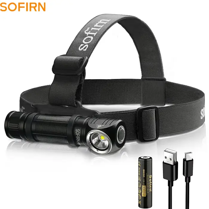 Lampe frontale rechargeable USB-C Sofirn HS40 2000lm SST40 LED pour pêche nocturne et camping
