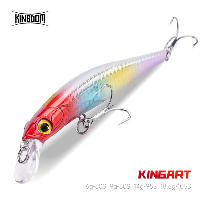 Leurre minnow coulant Kingdom 60-105mm vibration pour brochet sandre - Appât jerkbait pêche longue distance