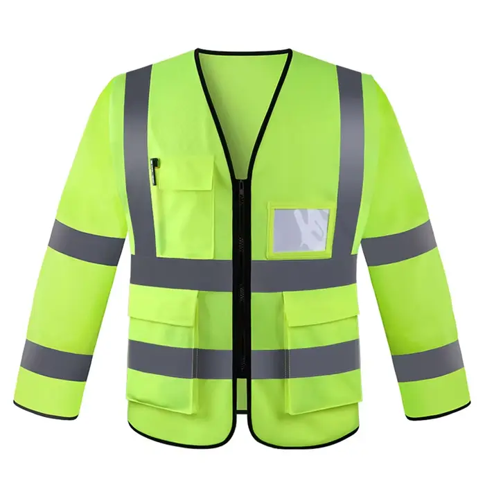 Veste sécurité nocturne pêche - Manches longues réfléchissantes - Travailleurs nettoyage cours eau