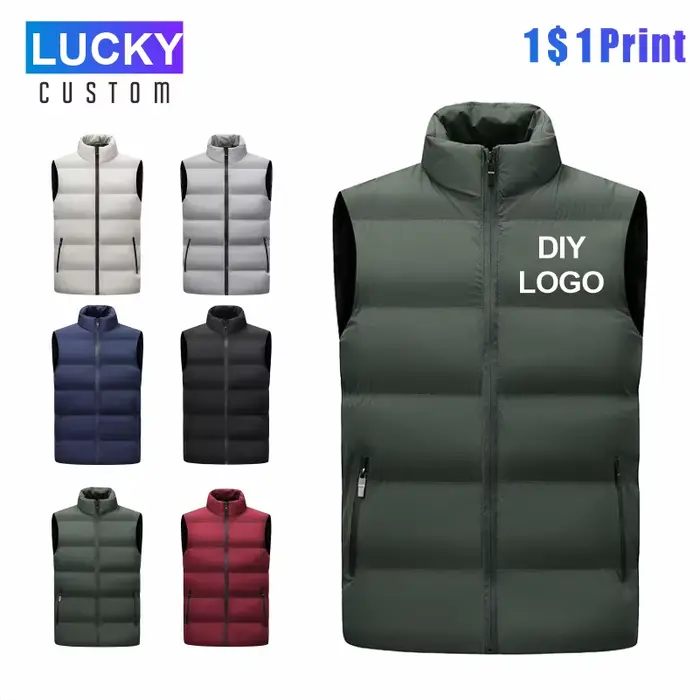 Gilet personnalisable pêche hiver sans manches - Veste coupe-vent doublée logo entreprise pêcheur