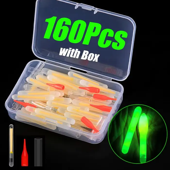 Bâtonnets luminescents flottants pour la pêche de nuit, haute visibilité, lot de 80 à 160 pièces