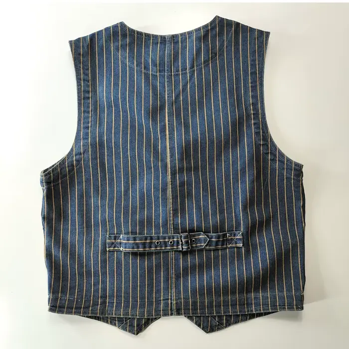 Gilet pêche décontracté en jean japonais - Veste sans manches cargo multi-poches style rétro pêche