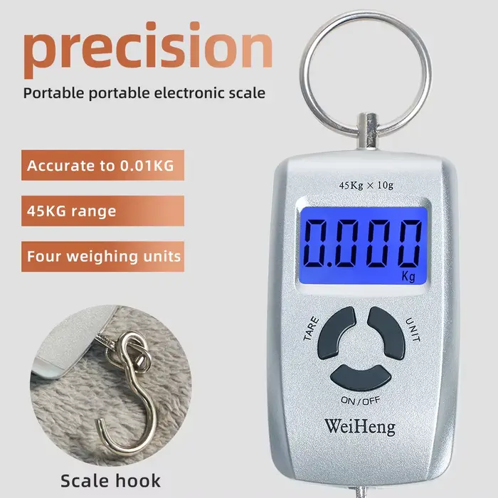 Balance numérique pêche bagages 45kg portable - Outil de voyage poche précis 10g pêche pratique