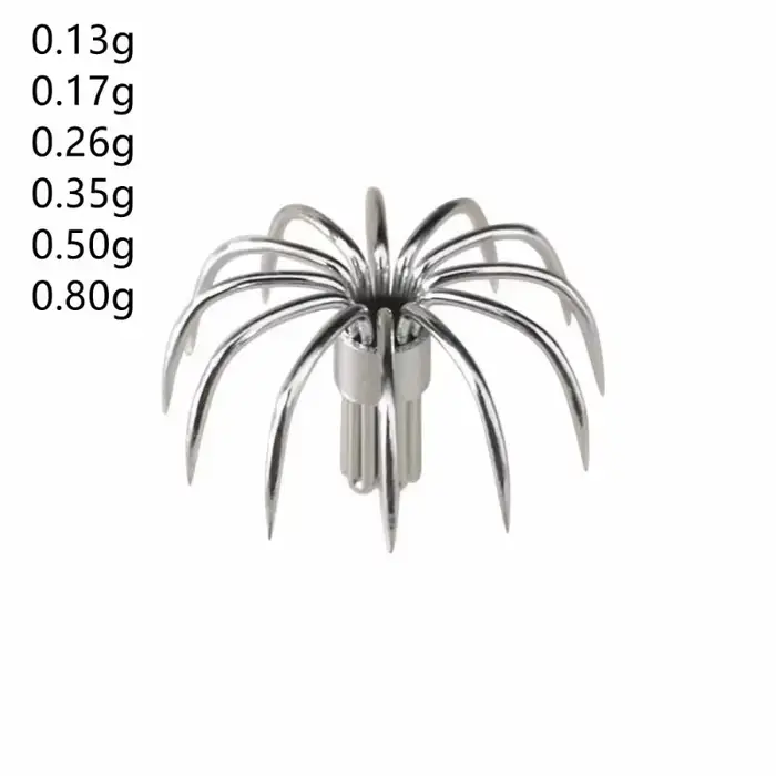 20 hameçons à calmar miniatures en acier inoxydable - Accessoires pour appâts couronne parapluie - Artisans pêche DIY