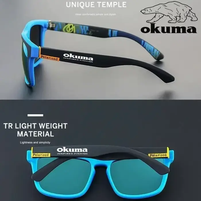 Lunettes polarisées Okuma UV400 - Anti-lumière forte et éblouissement - Pêche, vélo, conduite