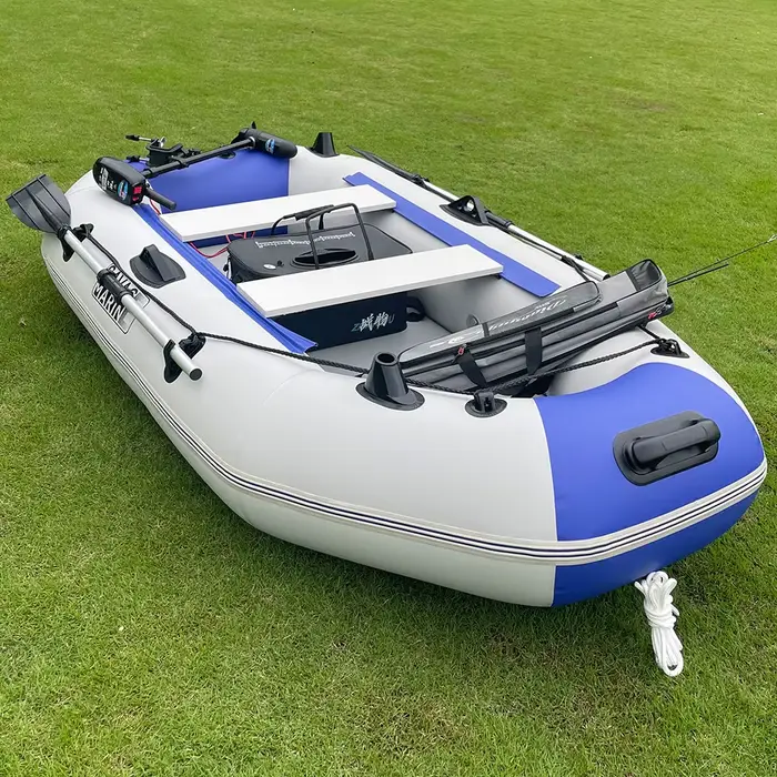 Kayak de pêche gonflable 3 places 7.5 pieds - Bateau à rames PVC durable pour rivières et lacs