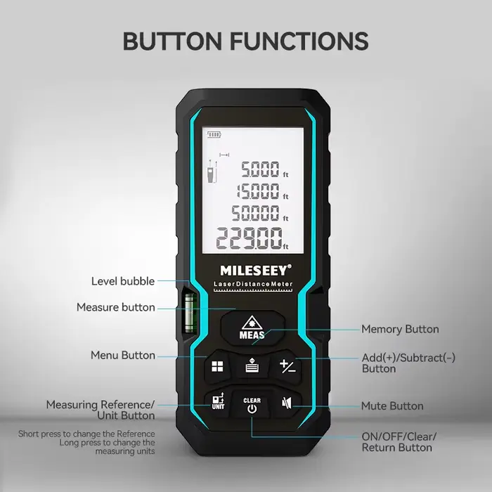 Télémètre laser Mileseey S6 40M/120M avec niveau à bulle - Outil précis pour pêche et repérage
