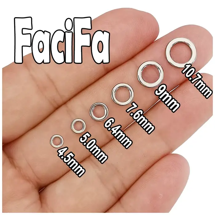 100pcs anneaux pêche acier inoxydable lourd - Solid rings pour snap swivels et hameçons leurres