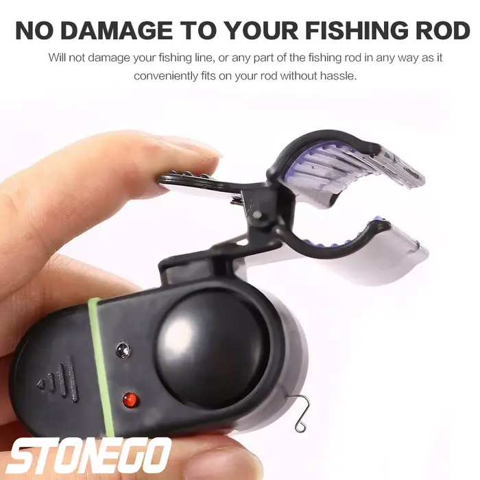Alarme lumineuse et sonore pour leurres - Détecteur à clip avec 2 LED pour pêche eau douce et mer