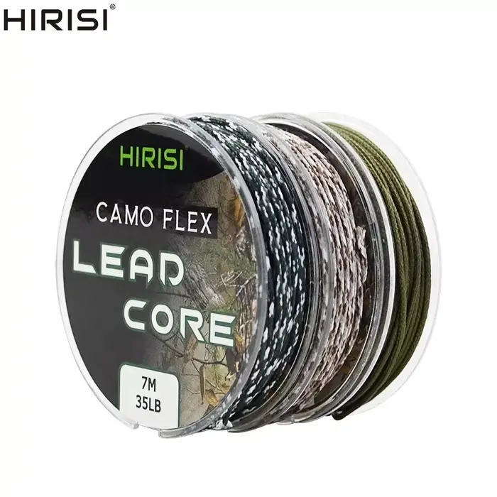 Ligne plombée carp fishing Hirisi 35LB 7m pour montages hair rigs trois couleurs pêche à la carpe