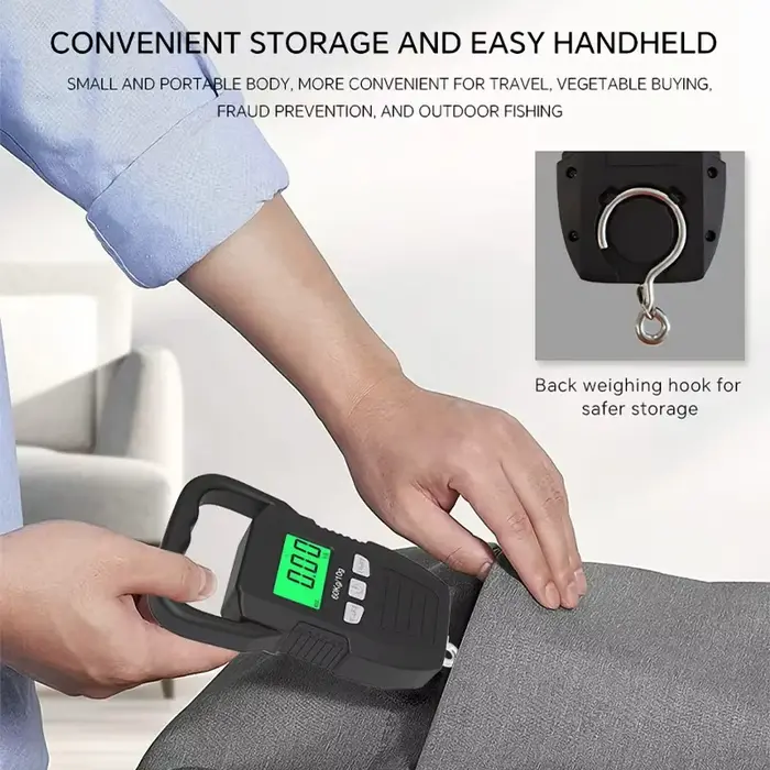 Balance suspendue digitale 60kg précision 10g - Rechargeable batterie/USB - Pour pêche, bagages, pesée portable