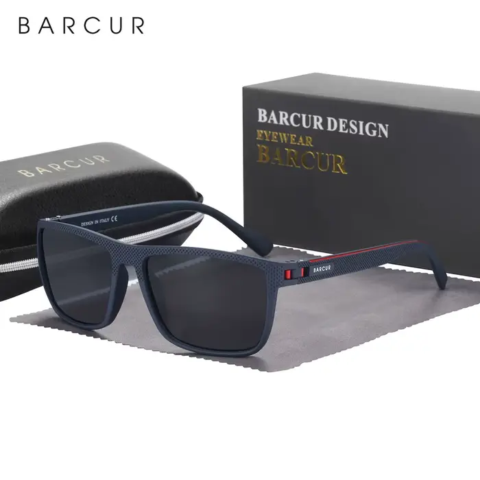 Lunettes de soleil sport polarisées TR90 légères pour hommes - Protection UVAB complète accessoire pêche