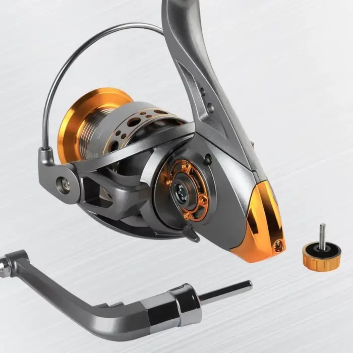 Moulinet spinning DC série 1000-7000 5.2:1 - Bobine CNC métal, frein 26LB pour pêche mer et eau douce