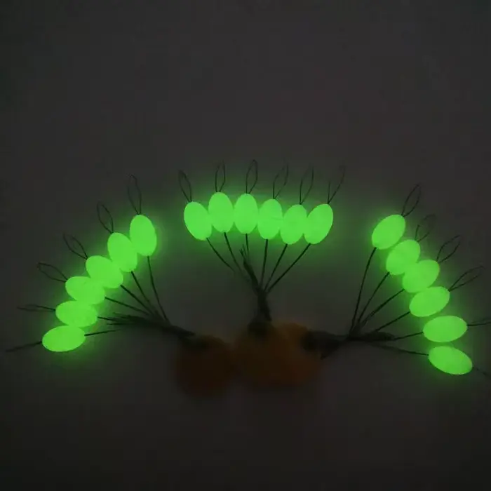 30 pièces flotteurs luminescents ovale mini pêche espace haricots J303, fixation facile comme un stop float