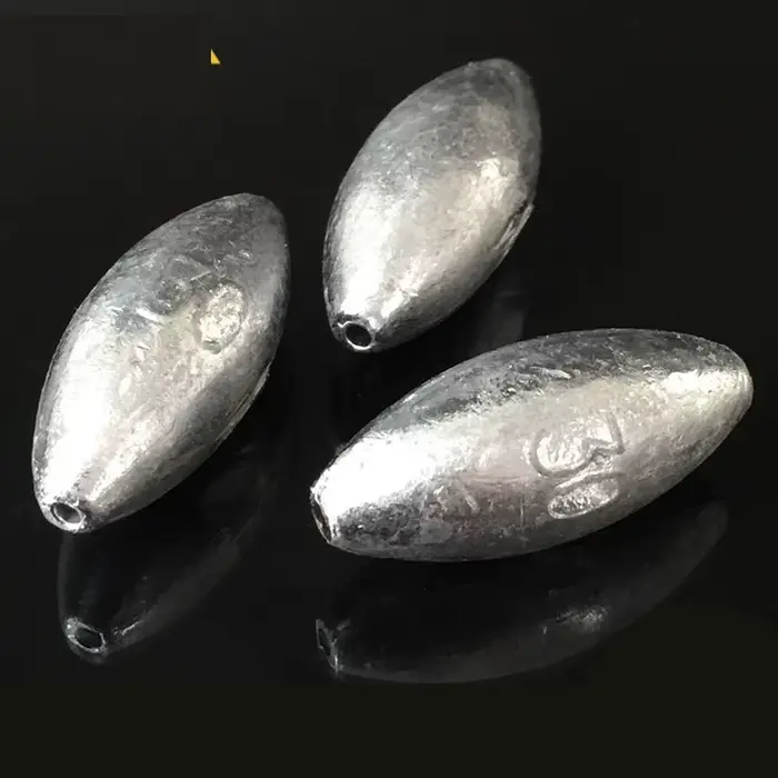 10 plombs de pêche olive 1g à 8g pour ligne de pêche - Poids plombés pour appâts
