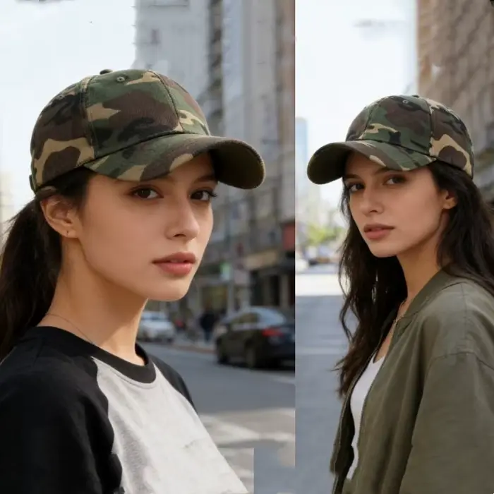 Casquette camouflage armée verte - Anti-UV pour pêche randonnée vélo et protection solaire