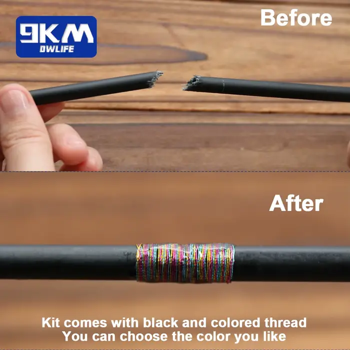 Kit réparation canne pêche 3 pièces sticks carbone fil wrapping eau douce mer spinning casting
