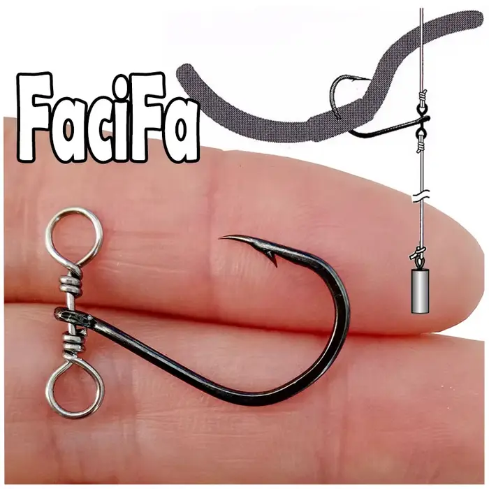 20 hameçons Drop Shot avec émerillon intégré - Technique pêche verticale pour black bass et perche
