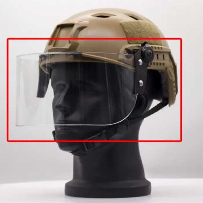 Masque facial tactique transparent anti-vent - Protection visage pour casque pêche airsoft
