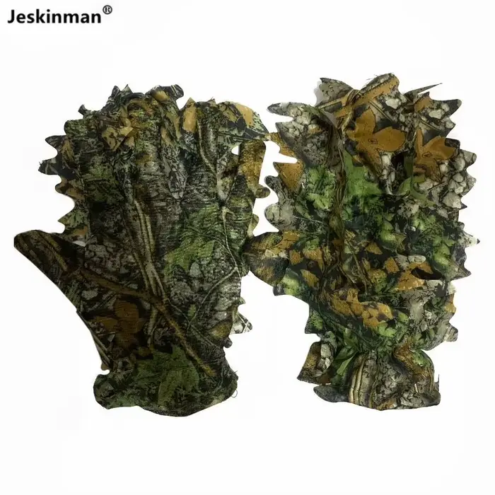 Gants camouflage 3D feuilles d'érable bioniques pêche chasse jungle photographie respirants fins