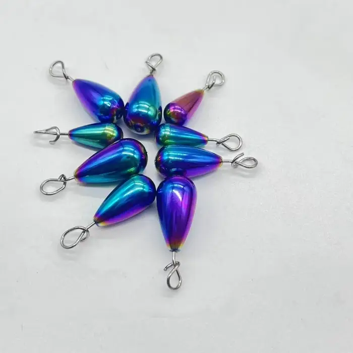 Plombs pêche tungstène 1.4g à 14g forme goutte avec connecteur hameçon pour pêche fine