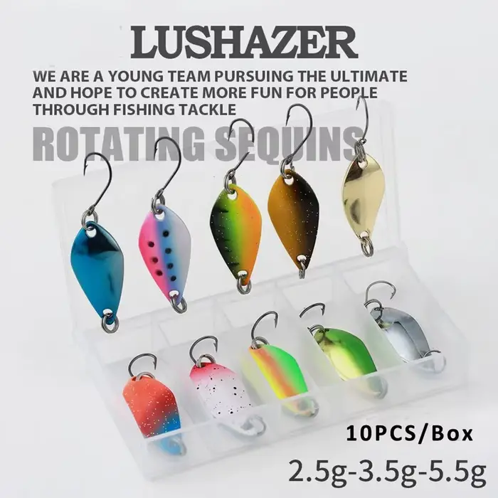 Kit leurres cuiller 2.5g/3.5g/5g - Spinner métal pour pêche truite et black bass en eau douce