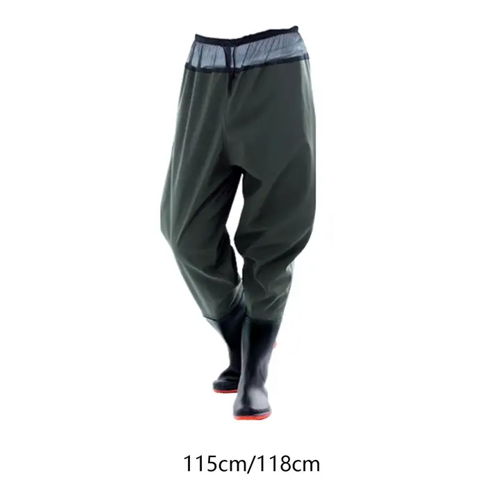 Waders de pêche à gué PVC résistants avec bottes intégrées - Pantalons étanches pour pêche à la mouche et agriculture