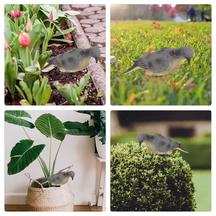 Paire leurres pigeon réalistes légers - Avec pince arbre pour chasse et décoration jardin symbole paix