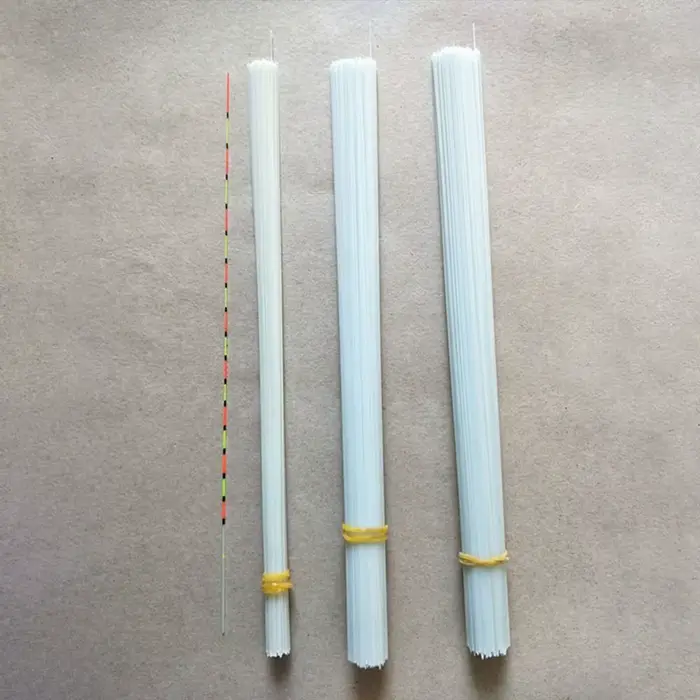 10 bâtons en fibre de verre coniques 28cm pour fabrication de flotteurs de pêche au calmar