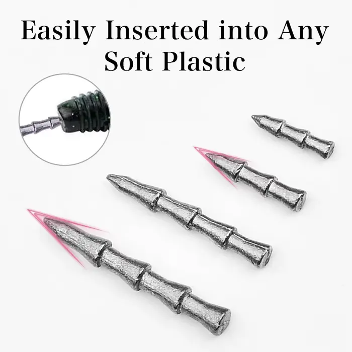 Plombs insert pour pêche au leurre souple 10 pièces 0.03-0.08oz - Sinkers pour vers et soft baits