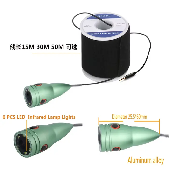 Caméra de pêche sous-marine 1000TVL avec 6 LED blanches pour vision nocturne en pêche