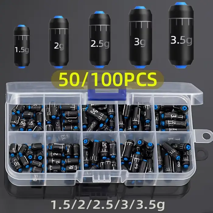Plombs de pêche 1.5g-3.5g Aorace 50/100 pièces - Plombs cuir écailles pour matériel pêche