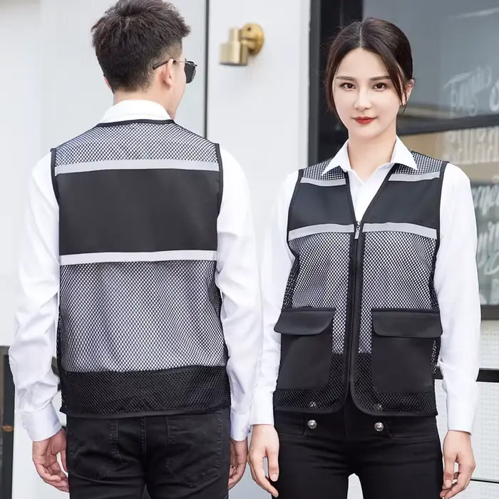 Veste de pêche été réfléchissante mesh léger - Veste sans manches grande taille L-6XL pour activités outdoor
