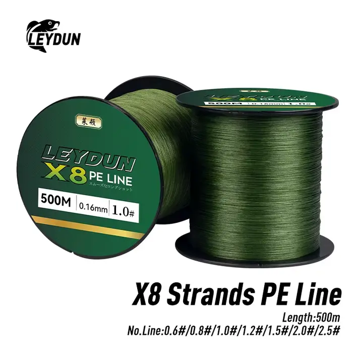 Ligne de pêche Leydun 500m micro tresse 8 brins PE japonais pour carpe mer et fly fishing