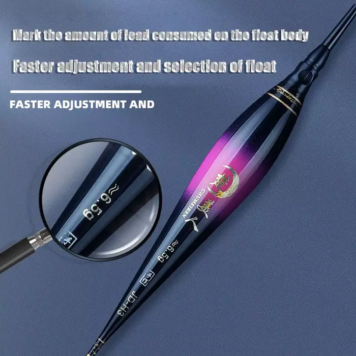 Flotteur lumineux LED pour pêche de nuit, type bullet court, changement de couleur par induction gravitationnelle